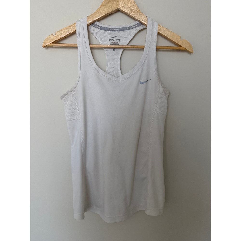 Nike Tank Top Womens XS Dri-FIT Running Racerback White Excellent
